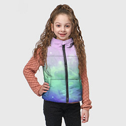 Детский жилет Космический бледный розово-синий, цвет: 3D-черный — фото 2