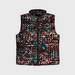 Детский жилет Тёмный чёрно-красный мелкий квадрат, цвет: 3D-черный