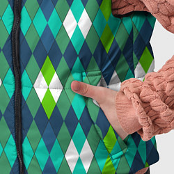Детский жилет Разноцветные ромбы геометрия, цвет: 3D-черный — фото 2