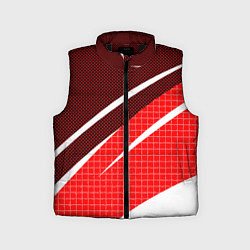 Детский жилет Красно-белый абстрактный с полосами, цвет: 3D-черный