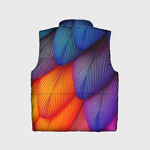 Детский жилет Радужные перья попугая / 3D-Красный – фото 2