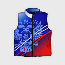 Детский жилет Герб России и градиент бело-сине-красный