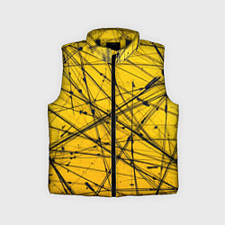 Детский жилет Черные штрихи на желтом