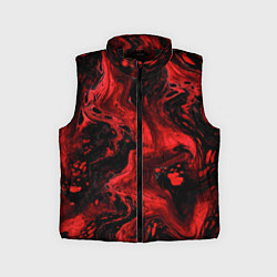 Детский жилет Красно-черные разводы краски - абстрактный узор, цвет: 3D-черный