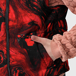 Детский жилет Красно-черные разводы краски - абстрактный узор, цвет: 3D-черный — фото 2