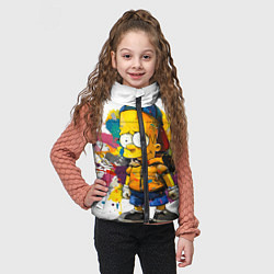 Детский жилет Рисунок красками Барт Симпсон, цвет: 3D-черный — фото 2