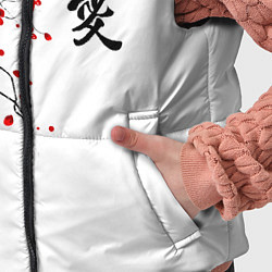 Детский жилет Сакура с иероглифом Любовь, цвет: 3D-черный — фото 2