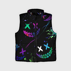 Детский жилет Неновые краски - лица крипи смайл