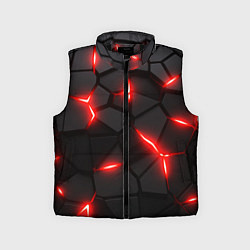 Детский жилет Красная неоновая броня, цвет: 3D-черный