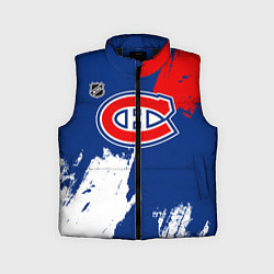 Детский жилет Монреаль Канадиенс - брызги краски, цвет: 3D-черный