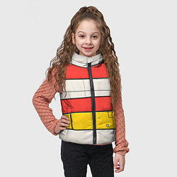 Детский жилет Красные полоски, цвет: 3D-черный — фото 2