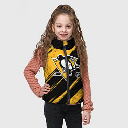 Детский жилет Питтсбург Пингвинз - брызги краски, цвет: 3D-черный — фото 2
