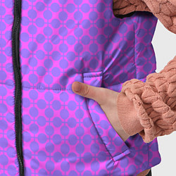 Детский жилет Розовый сиреневый узор в клетку и горох, цвет: 3D-черный — фото 2