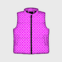 Детский жилет Неоновый малиновый розовый узор в горошек