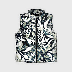 Детский жилет Чёрно-белый стилизованный цветочный