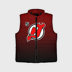 Детский жилет Нью Джерси Девилз - красный градиент, цвет: 3D-черный