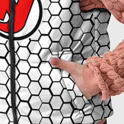 Детский жилет Нью Джерси Девилз - белые соты, цвет: 3D-черный — фото 2