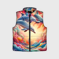 Детский жилет Три небесных дельфина - нейроарт фантазия