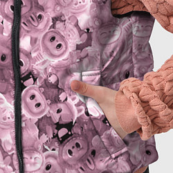 Детский жилет Розовые лабубы паттерн, цвет: 3D-черный — фото 2