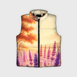 Детский жилет Поле цветочное, цвет: 3D-черный