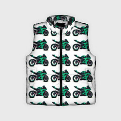 Детский жилет Motorcycle turquoise, цвет: 3D-черный