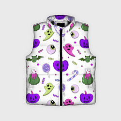 Детский жилет Halloween purple pumpkin pattern