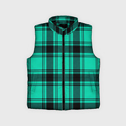 Детский жилет Checkered turquoise, цвет: 3D-черный