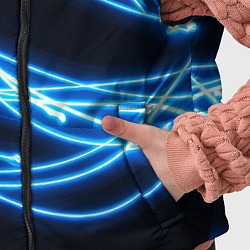 Детский жилет Неоновые голубые волны на черном фоне, цвет: 3D-черный — фото 2