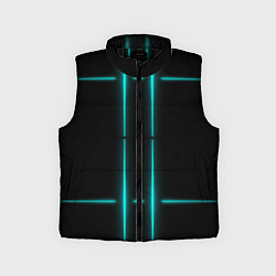 Детский жилет Neon black light blue line, цвет: 3D-черный