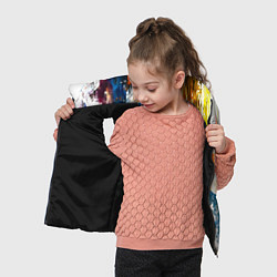 Детский жилет Разноцветные мазки кисти на палитре художника, цвет: 3D-черный — фото 2