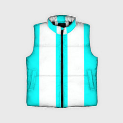 Детский жилет Color light blue white lines, цвет: 3D-черный