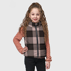 Детский жилет Темная пыльная роза паттерн, цвет: 3D-черный — фото 2