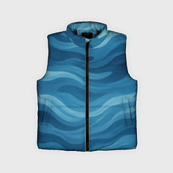 Детский жилет Камуфляжные синие волны