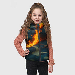Детский жилет Огонь на камуфляжной ткани, цвет: 3D-черный — фото 2