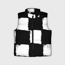Детский жилет Черные квадраты в виде шахматной доски, цвет: 3D-черный
