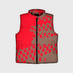 Детский жилет Абстрактные алые пятна на цвете какао