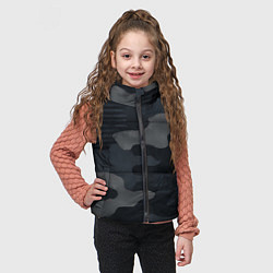 Детский жилет Текстура - камуфляжная синяя ткань, цвет: 3D-черный — фото 2