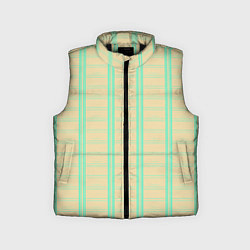 Детский жилет Color beige cage blue stripes