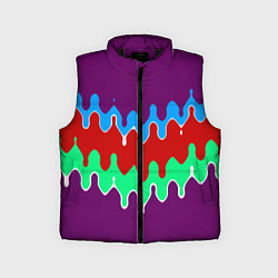 Детский жилет Фиолетовый с искажёнными абстрактными полосами