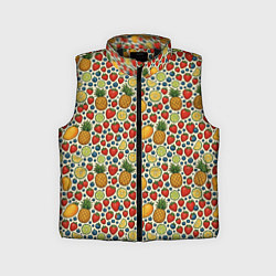 Детский жилет Фрукты и ягоды в паттерне