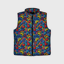 Детский жилет Тропические ягоды и фрукты паттерн, цвет: 3D-черный