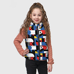 Детский жилет Геометрия букв, цвет: 3D-черный — фото 2