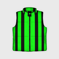 Детский жилет Color black and green stripes, цвет: 3D-черный
