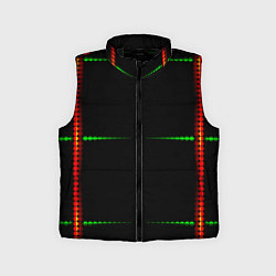 Детский жилет Color black green orange stripes, цвет: 3D-черный