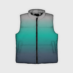 Детский жилет Градиент серо-зеленый, цвет: 3D-черный