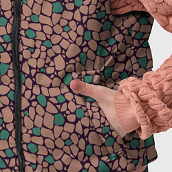 Детский жилет Мелкий мозаичный коричневый зеленый узор хакки, цвет: 3D-черный — фото 2