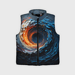 Детский жилет Краска синяя и оранжевая в форме вихря