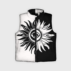 Детский жилет Солнце черно-белое