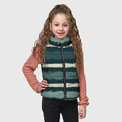 Детский жилет Полосы зигзагообразные зеленые, цвет: 3D-черный — фото 2