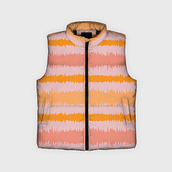 Детский жилет Полосы зигзагообразные оранжево-розовые, цвет: 3D-черный